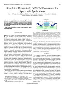 IEEE TRANSACTIONS ON NUCLEAR SCIENCE, VOL. 53, NO. 4, AUGUST[removed]Simplified Readout of UVPROM Dosimeters for Spacecraft Applications