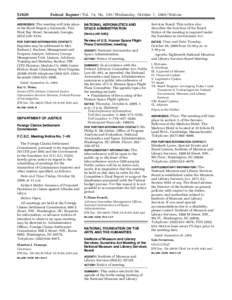 [removed]Federal Register / Vol. 74, No[removed]Wednesday, October 7, [removed]Notices The meeting will take place at the Hyatt Regency Savannah, Two