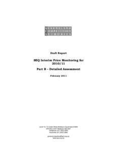 Draft Report  SEQ Interim Price Monitoring forPart B – Detailed Assessment February 2011