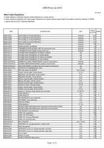 CRM Price List[removed]Mark Codes Explanation a: these reference materials require cooled shipment by courier service b: these reference materials are 