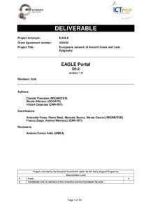 DELIVERABLE Project Acronym: EAGLE  Grant Agreement number: