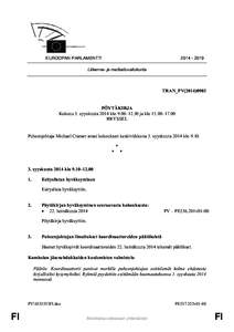 [removed]EUROOPAN PARLAMENTTI Liikenne- ja matkailuvaliokunta  TRAN_PV[removed]