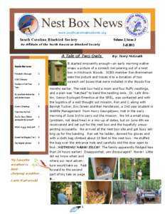Nest Box News www.southcarolinabluebirds.org Volume 2, Issue 2  South Carolina Bluebird Society