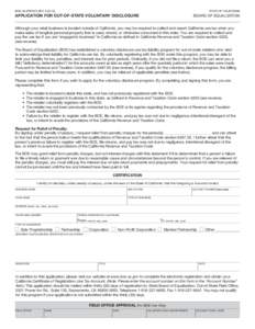 Application for Out-of-State Voluntary Disclosure