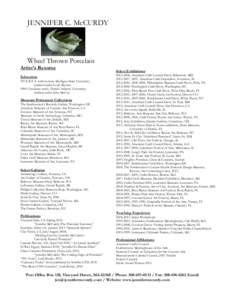 Microsoft Word - Artist Resume 2013.doc