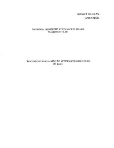 DOCKET NO. SA-516 APPENDIX M NATIONAL TRANSPORTATION SAFETY BOARD WASHINGTON, DC