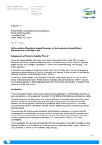 Microsoft Word - Animal Welfare Standards and Guidelines - Cattle public consultation submission[removed]final