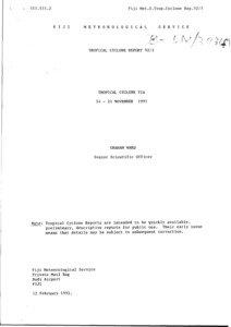 Tropical Cyclone Report 92/3 Tropical Cyclone Tia[removed]November 1991