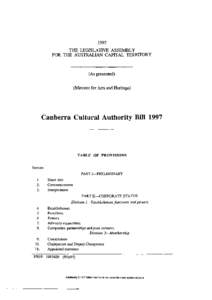 1997 THE LEGISLATIVE ASSEMBLY FOR THE AUSTRALIAN CAPITAL TERRITORY (As presented) (Minister for Arts and Heritage)