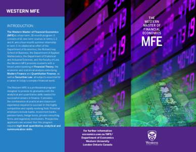 WESTERN MFE THE WESTERN MASTER OF FINANCIAL ECONOMICS