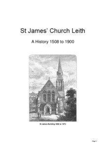 St James’ Church Leith A History 1508 to 1900