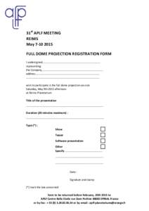 Full dome projection registration form