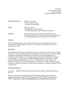 World Trade Organization / United States trade policy / Zeroing / Dumping / Countervailing duties / Appellate Body / North American Free Trade Agreement / Dispute Settlement Body / Agreement on Trade-Related Aspects of Intellectual Property Rights / International trade / Business / International relations