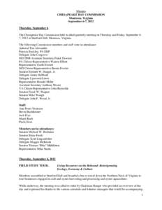 Chesapeake Bay Watershed / Bivalves / Chesapeake Bay Program / Government of the District of Columbia / Local government in New York / Chesapeake Bay / Oyster / Virginia Institute of Marine Science / Fishery / State governments of the United States / Aquaculture / Fish