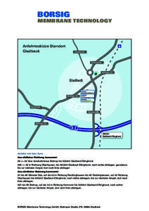 BORSIG  MEMBRANE TECHNOLOGY Anfahrtsskizze Standort Gladbeck