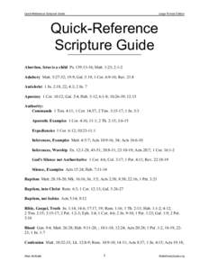 Quick-Reference Scripture Guide