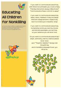 Educating All Children for Nonkilling by Francisco Gomes de Matos, an applied peace linguist, President of the Board, Associação Brasil América / Brazil America Association, Recife, Brazil.