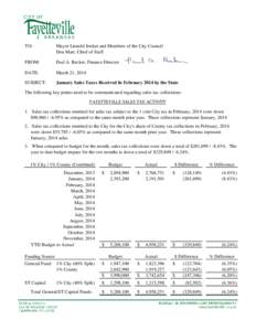 Sales tax / Fayetteville–Springdale–Rogers metropolitan area / Fayetteville /  Arkansas / Year-to-date