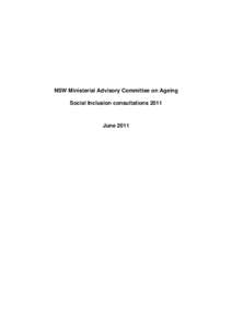 Local government in Australia / Social exclusion / Department of Family and Community Services / Sociology / Population ageing / New South Wales / Human geography / Ageing /  Disability and Home Care NSW / Elderly care / Demography