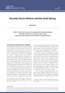 PERSPECTIVE  NO: 16 NOVEMBER[removed]Security Sector Reform and the Arab Spring