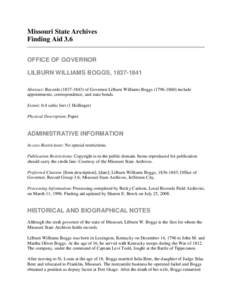 Mormon War / Lilburn Boggs / Religious persecution / Porter Rockwell / Boggs / Missouri / Joseph Smith / Chronology of Mormonism / Missouri Executive Order 44 / Latter Day Saint movement / Mormonism / Mormonism and violence