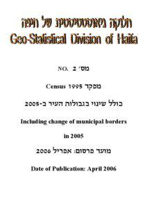 Geo-Statistical Devision of the City2006