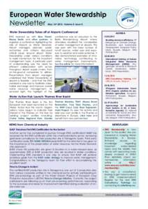 European Water Stewardship Newsletter May 16thVolume 5. Issue 5. Water Stewardship Takes off at Airports Conference! EWS teamed up with Blue Planet,