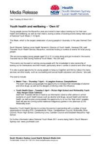 Youth health and wellbeing – ‘Own it!’