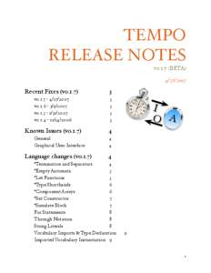 TEMPO RELEASE NOTES v0.1.7 (BETA[removed]Recent Fixes (v0.1.7)