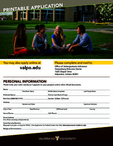 North Central Association of Colleges and Schools / Valparaiso University / Valparaiso /  Indiana / Q / Email / Geography of Indiana / Indiana / Northwest Indiana
