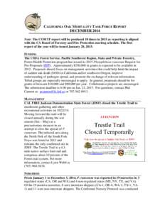 CALIFORNIA OAK MORTALITY TASK FORCE REPORT