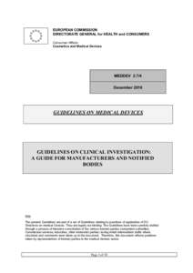 EUROPEAN COMMISSION DIRECTORATE GENERAL for HEALTH and CONSUMERS Consumer Affairs Cosmetics and Medical Devices  MEDDEV 2.7/4