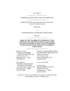 NO[removed]SUPREME COURT OF THE STATE OF WASHINGTON ROXETTE BUSANI, individually and as the representative of persons similarly situated, Respondent, v.