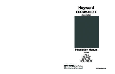 Hayward E-Command™ 4 Automation - Installation Manual