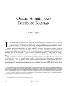 Origin Stories and Bleeding Kansas by Rita G. Napier L