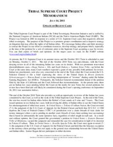 Microsoft Word - Tribal Supreme Court Project - Case Updates[removed]doc