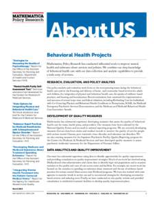 Behavioral Health Projects “Strategies for Measuring the Quality of Psychotherapy.” Report for the Office of the Assistant Secretary for Planning and