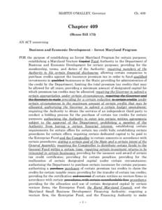 2011 Regular Session - Chapter 409 (House Bill 173)