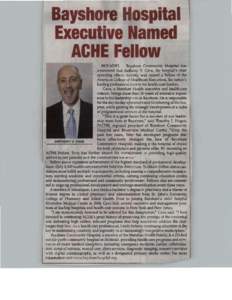Baysho spital Executive Named   ACHE Fellow