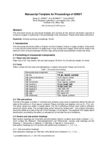 Manuscript Template for Proceedings of 3DBST