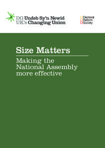 Size Matters Making the National Assembly more effective  The UK Changing Union Partnership