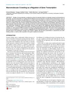 Biochemistry / RNA polymerase / Macromolecular crowding / Gene regulatory network / Transcription / Promoter / Dissociation constant / Macromolecule / Regulation of gene expression / Biology / Gene expression / Chemistry