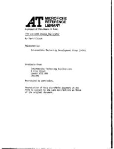 MICROFICHE REFERENCE LeaRAaY A project of Volunteers in Asia The Low-Cost Wooden Duplicator by David Elcock