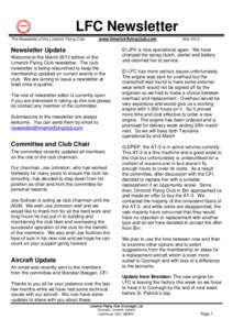 LFC Newsletter www.limerickflyingclub.com The Newsletter of the Limerick Flying Club  Newsletter Update
