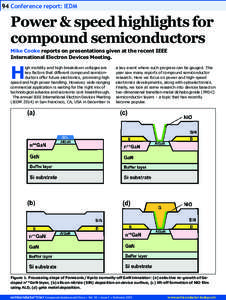 94 Conference report: IEDM  Power & speed highlights for compound semiconductors Mike Cooke reports on presentations given at the recent IEEE International Electron Devices Meeting.