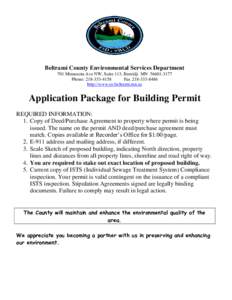 Beltrami County Environmental Services Department 701 Minnesota Ave NW, Suite 113, Bemidji MNPhone: Faxhttp://www.co.beltrami.mn.us