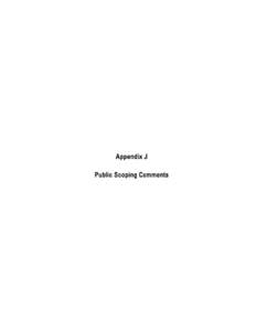 Appendix J  Public Scoping Comments Appendix J: Public Scoping Comments