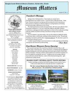 Second QuarterDouglas County Historical Society Newsletter Douglas County Historical Society Newsletter, Gardnerville, Nevada