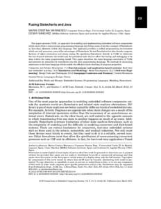 XX Fusing Statecharts and Java MARIA-CRISTINA MARINESCU, Computer Science Dept., Universidad Carlos III, Legan´es, Spain ´ ´ CESAR