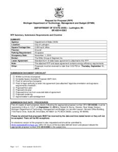 Request for Proposal (RFP) Michigan Department of Technology, Management and Budget (DTMB) for DEPARTMENT OF STATE (DOS) – Ludington, MI. SR #[removed]RFP Summary, Submission Requirements and Checklist